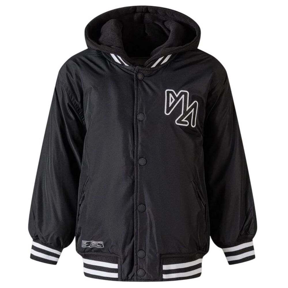 Minoti Boys Detachable Hood Baseball Padded Jacket / Black